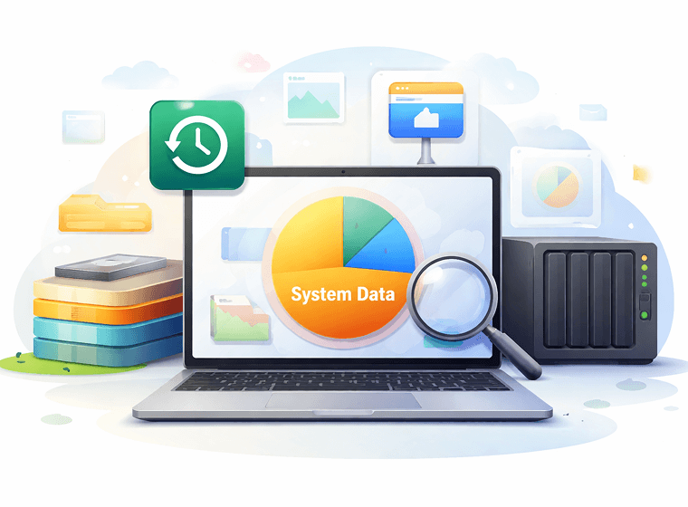 Mac System Data Exceeding 200GB? Here’s How to Actually Clear It  — A Deep Dive with Heavy Keynote Usage and Time Machine as Examples  I. Problem Overview  After long-term use, some macOS users discover that “System Data” in Storage Settings grows abnormally large. Common symptoms include:  System Data occupying 200GB or more  https://cdn.okaapps.com/resource/图2.webp  No corresponding files can be located in Finder  Deleting caches or log files has little effect  Third-party cleaning tools are ineffective  Uninstalling and reinstalling apps (such as Keynote) does not help  Even after reinstalling macOS, the issue reappears after some time  This problem is especially common among heavy productivity users, such as those working extensively with Keynote, Final Cut Pro, or design tools.  II. Commonly Tried but Ineffective Solutions  Users typically attempt the following methods, most of which fail to solve the problem at its root:  Manually deleting directories such as ~/Library/Caches and ~/Library/Logs  Using third-party cleaning tools like CleanMyMac or similar utilities  Uninstalling and reinstalling Keynote  Reinstalling macOS via “Reinstall macOS”  These approaches are limited because they do not address the real sources behind System Data inflation.  III. What Exactly Is “System Data”?  It is important to understand that:  System Data is not a real folder, but rather a collection of data that macOS cannot accurately categorize.  System Data may include, but is not limited to:  macOS system temporary files  Application and system caches  Portions of the user Library (~/Library)  Files Spotlight cannot classify  Large resource files inside application packages  Local caches from cloud services (such as iCloud or OneDrive)  iPhone / iPad backup files  Residual data from deleted user accounts  Time Machine local snapshots  As a result, System Data cannot be reliably inspected or reduced through simple cache deletion or Finder-based browsing.  IV. Key Cause #1: Time Machine Local Snapshots Consuming Disk Space How Local Snapshots Work  Even when no external drive or NAS is connected, macOS will:  https://cdn.okaapps.com/resource/图3.webp  Create a Time Machine local snapshot every hour  Retain snapshots from the last 24 hours by default  If the backup destination remains disconnected, keep local snapshots associated with the most recent full backup  These snapshots:  Are based on the APFS file system  Do not appear as regular files  Are entirely counted under System Data  In some cases, local snapshots can consume tens or even hundreds of gigabytes.  https://cdn.okaapps.com/resource/图4.webp  Why They Sometimes Cannot Be Deleted  When Time Machine uses a NAS or network storage device as its backup destination, the following situations may occur:  The NAS was previously disconnected  The network path or IP address changed  The backup was not re-“claimed” by the system  As a result, macOS may treat these snapshots as belonging to an unreachable backup destination, leading to:  tmutil deletion failures  Errors such as Stale NFS file handle  Snapshots that cannot be reclaimed, causing persistent disk usage  V. Key Cause #2: How Keynote and Similar Apps Amplify System Data  Keynote itself is not malfunctioning, but its design inherently amplifies System Data usage:  Keynote files are actually packages containing large numbers of resources  These may include:  High-resolution images  Embedded videos  Fonts  Animation and transition assets  Spotlight sometimes fails to correctly classify these resources, causing them to be grouped under System Data.  For users who frequently create large, media-heavy presentations, steady growth in System Data over time is expected.  VI. Effective Solutions (Prioritized) Solution 1: Verify and Restore Time Machine Backup Status (Recommended)  Open Disk Utility  From the menu bar, select Show APFS Snapshots  Select the system Data volume  Check whether a large number of Time Machine local snapshots exist  If using a NAS as the backup destination:  Reconnect the NAS  Select the original backup in Time Machine settings  Follow the prompts to claim the existing backup  Once the backup relationship is properly restored, macOS can automatically manage and reclaim snapshot space.  Solution 2: Use Disk Analysis Tools to Identify Real Space Usage  It is recommended to use tools that analyze disk usage without automatically deleting files, such as:  GrandPerspective  EtreCheck  The goal is to identify:  Which files or directories consume the most space  Whether disk usage is abnormally concentrated in specific areas  Avoid relying on “one-click cleanup” tools.  Solution 3: Check for Residual Data from Old User Accounts  If the device previously:  Had multiple user accounts  Removed accounts without deleting their home folders  Then old home directories may still exist and be counted as System Data.  Solution 4: Rebuild the System Environment Completely (Last Resort)  When System Data usage becomes severely unmanageable and no clear source can be identified, the only definitive solution is:  Fully back up all current data  Erase the disk and reinstall macOS  During setup:  Migrate only the user account  Do not migrate system settings, applications, or Library data  This approach completely removes legacy data structure issues.  VII. Long-Term Prevention Tips (for Keynote and Content Creators)  Archive older Keynote projects to an external drive or NAS  Avoid storing large volumes of presentation files locally for long periods  Keep the Time Machine backup destination consistently available  Avoid third-party tools that perform automated “system-level cleaning”  Periodically monitor disk usage with analysis tools  VIII. Conclusion  Abnormally large macOS System Data usage is rarely caused by a single cache or log issue. Instead, it is typically the result of Time Machine local snapshots, application package resources, and inherited historical data structures working together.  Only by understanding what System Data actually contains—and addressing the root causes—can disk space issues be resolved effectively and long-term.