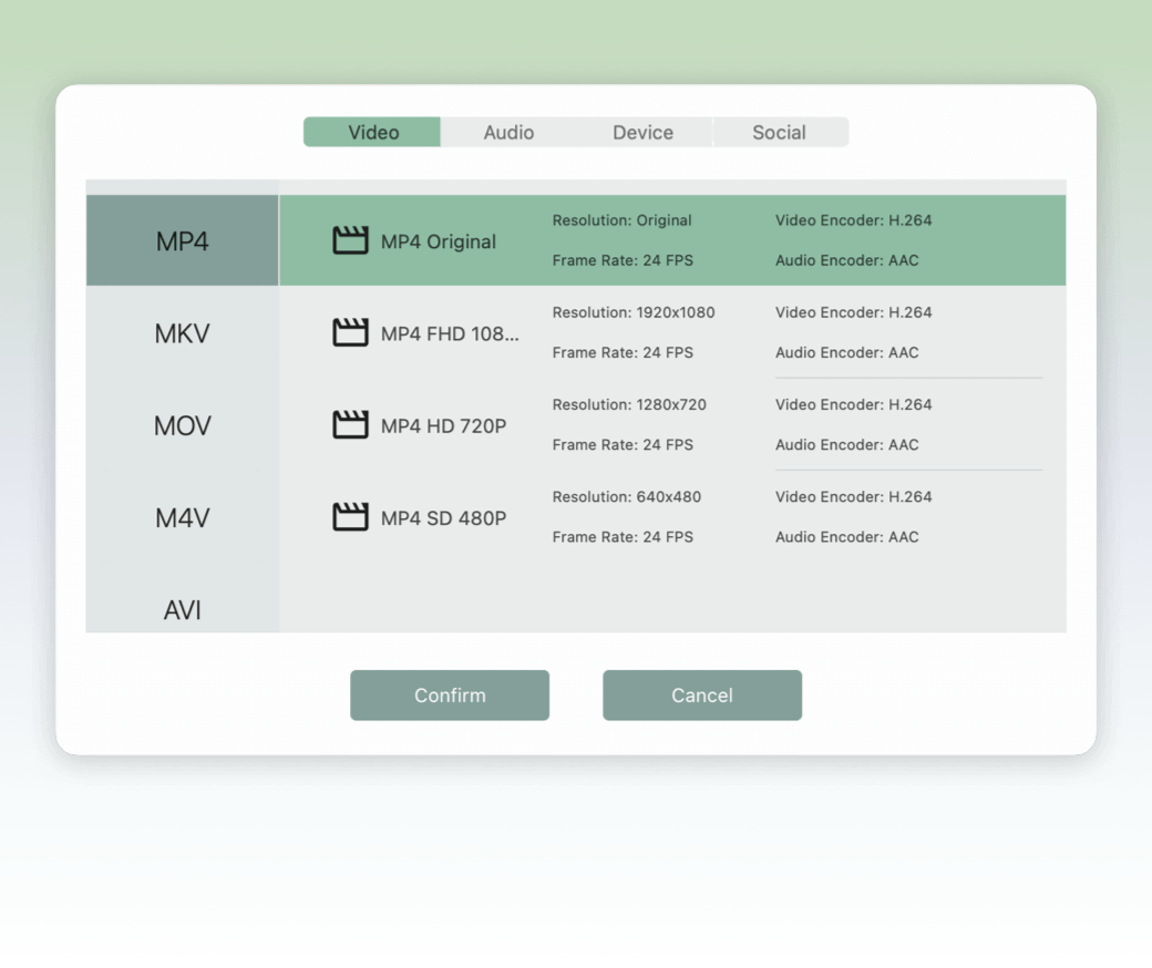 More format profiles are coming! You can convert files by a simple click