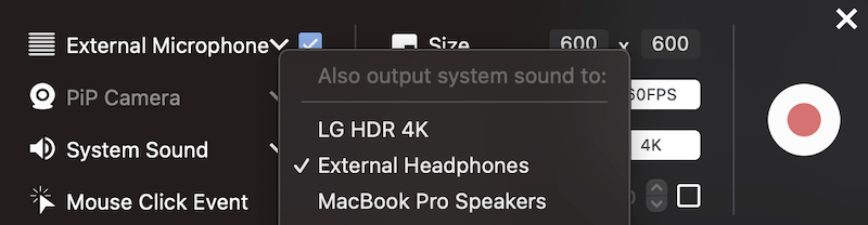 Omi Screen Recorder - Set system sound output device