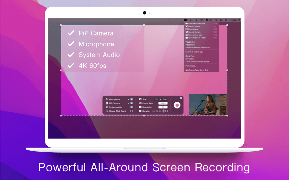 How to record screen and camera on Mac with Omi Screen Recorder